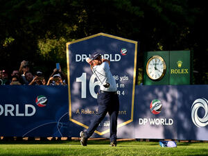 Rahm in action at the DP World Tour Championship