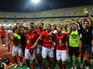 Ahly players celebrate winning title (Photo: Ahram)