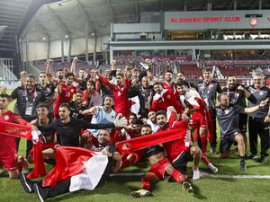Bahrain's players celebrate their win
