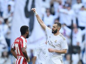Karim Benzema struck early in the second half as Real Madrid moved six clear at the top of LaLiga with a 1-0 derby win over Atletico Madrid. 