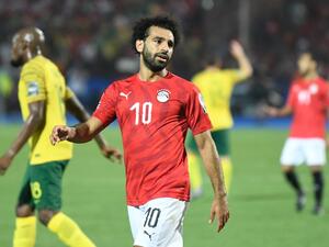 محمد صلاح خلال المباراة