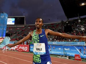 Ethiopia's Getnet Wale celebrates after winning the men's 3000m steeplechase during the IAAF Diamond League competition on June 16, 2019 in Rabat. FADEL SENNA / AFP