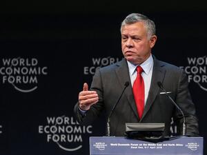 Jordan's King Abdullah II speaks during the opening ceremony of the 2019 World Economic Forum on the Middle East and North Africa. (Khalil MAZRAAWI / AFP) Jordan's King Abdullah II speaks during the opening ceremony of the 2019 World Economic Forum on the Middle East and North Africa. (Khalil MAZRAAWI / AFP)