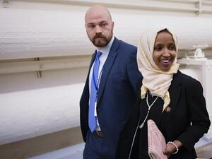 Representative Ilhan Omar (D-MN) walks from the House Chamber after a House vote on a resolution to condemn anti-Semitism and other forms of hatred and bigotry, at the US Capitol in Washington, DC. (AFP/ File Photo)
