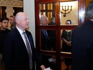 Jason Greenblatt (centre), US President Donald Trump's Middle East envoy, has hinted Washington will soon reveal its plan for the peace process. (AFP) Jason Greenblatt (centre), US President Donald Trump's Middle East envoy, has hinted Washington will soon reveal its plan for the peace process. (AFP)