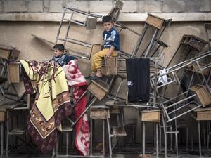 The deadly incursion killed hundreds and caused 300,000 people to flee their homes in the latest humanitarian disaster in Syria's gruelling eight-year war.  (Fadel SENNA / AFP)