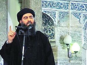 ISIS leader Abu Bakr al- Baghdadi, speaking in Mosul. (AFP)
