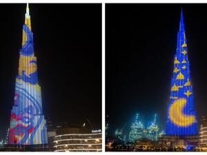 The holy month of Ramadan will be celebrated with two captivating LED shows on Burj Khalifa. (Twitter)