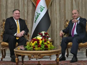 Mike Pompeo meets with Iraq's President Barham Saleh. (AFP/ File Photo)