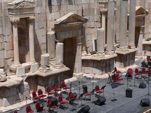 Ancient theatre stage with chairs and wiring, amphitheatre, Jerash, Jordan. (Shutterstock/ File Photo)