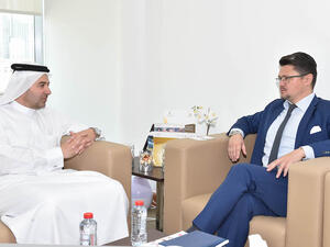 HE Igor Bondarev, Consul General of the Republic of Belarus in Dubai, and Nasser Aman Al Rahma, Assistant Secretary General of Dubai Sports Council.