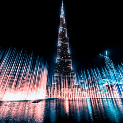 Dubai show fountain next to Burj Khalifa (Shutterstock/ File Photo)