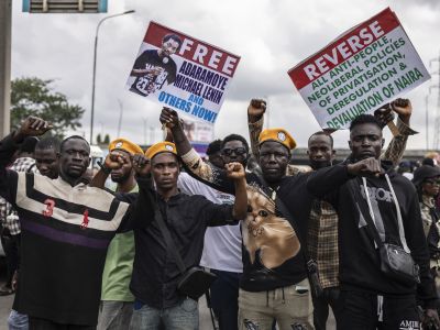 Nigerian security forces clash with protesters demanding release of separatist leader