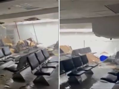 Sangster International Airport amid Jamacia's hurricane Melissa. (X) Sangster International Airport's hurricane Melissa