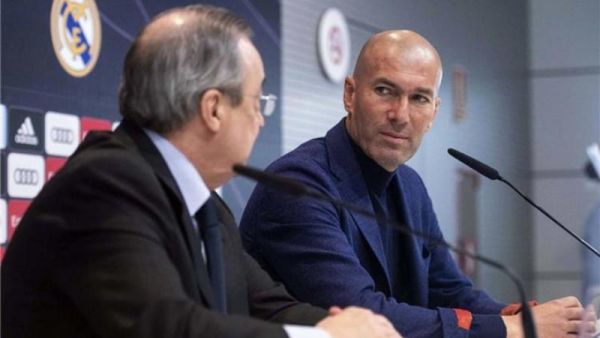 زيدان وفلورنتينو بيريز رئيس ريال مدريد