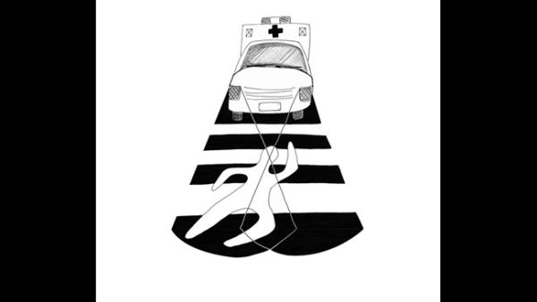 Atme's illustration for the story "X Marks the Spot," from Mourtada's "55 Slightly Sinister Stories." (Photos courtesy of the artist.)