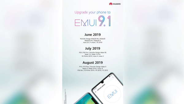يتوفر تحديث EMUI 9.1 الجديد لهواتف Huawei Mate 20 وMate 20 Pro وMate 20 X وPorsche Design Mate 20 RS؛ وسيكون متاحاً للطرازات الأخرى قريباً، حيث ستعلن هواوي عنه فور إصداره.