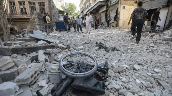 Bombardment by the Syrian regime and its Russian ally killed 20 civilians including five children today in the latest violence to hit northwest Syria. (Omar HAJ KADOUR / AFP)