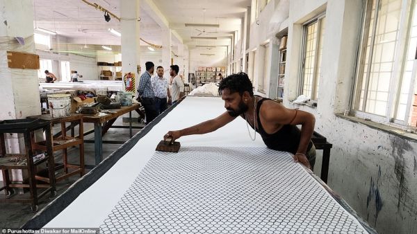 Workers at the factory - visited by MailOnline - earn an average take home salary of around 6,000 rupees per month - £70 - for a 48 hour week. This equates to 37 pence per hour. (MailOnline )