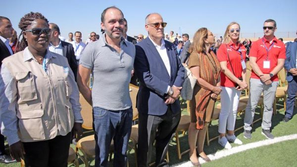 HRH Prince Ali at the inauguration of a football tournament in Zaatari Camp on Sunday (Photo courtesy of La Liga)