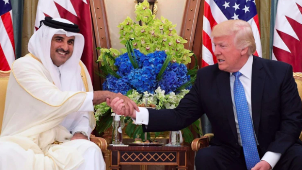 Qatari Emir With the US President (AFP/File photo)