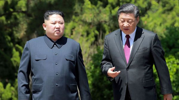 North Korean leader Kim Jong-un (left) and Chinese President Xi Jinping at their second meeting in six weeks in the Chinese city of Dalian. (AFP/ File Photo)