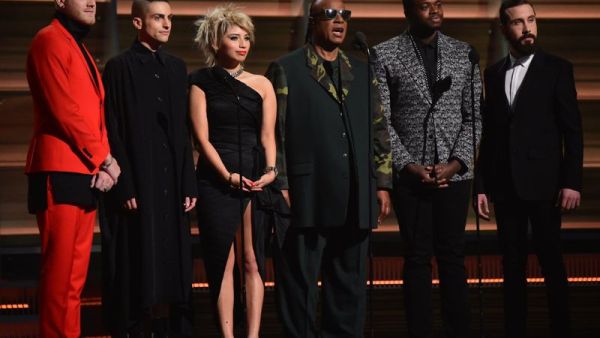 The last-minute tribute to the late Maurice White took place just before the Song of the Year Grammy was announced. (ROBYN BECK/AFP/Getty Images)