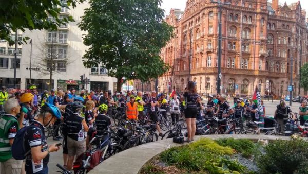 The Big Ride for Palestine in Manchester. (Twitter/@cyclethebigride)