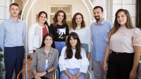 Her Majesty Queen Rania visited the offices of Amman Design Week (ADW) in Jabal Amman  (Twitter)