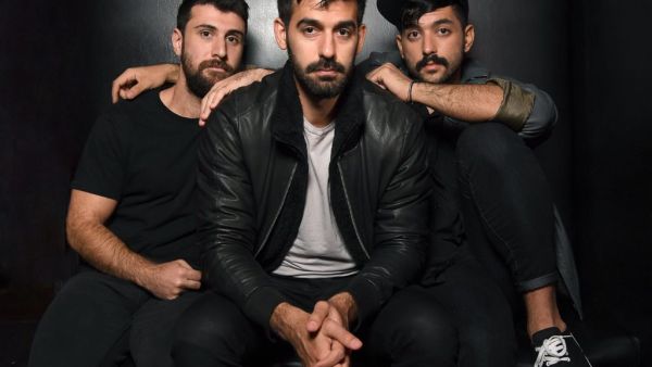 (L-R) Haig Papazian, Carl Gerges and Hamed Sinno of Mashrou' Leila (ANGELA WEISS/AFP/Getty Images)