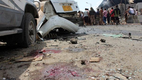 A suicide bombing and a missile attack have killed dozens in Yemen's port city of Aden (Twitter)