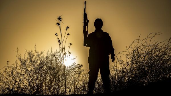 A member of the Bethnahrin Women Protection Forces (HSNB), an all-female Syriac-Assyrian paramilitary group under the umbrella of the Syrian Democratic Forces. (AFP/ File Photo)
