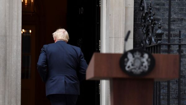 Britain's Prime Minister Boris Johnson walks back in to 10 Downing Street in central London on September 2, 2019, after delivering a statement outside. (AFP/ File Photo)