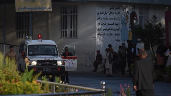 An ambulance is pictured outside Wazir Akbar Khan hospital as people wait after a massive explosion the night before in Kabul on September 3, 2019. (AFP/ File Photo)