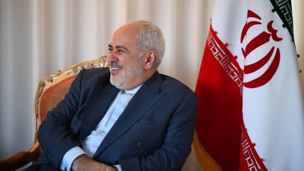 Mohammad Zarif, Foreign Minister of Iran smiles as he meets French Minister of Foreign Affairs Jean-Yves Le Drian (Not pictured) on September 22, 2019 in New York City. (Johannes EISELE / AFP)