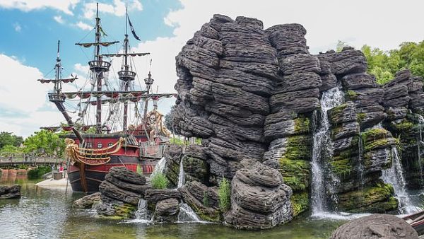 The pirate ship is located next to a life-sized replica of Skull Rock from the Peter Pan film. (Shutterstock/ File Photo)