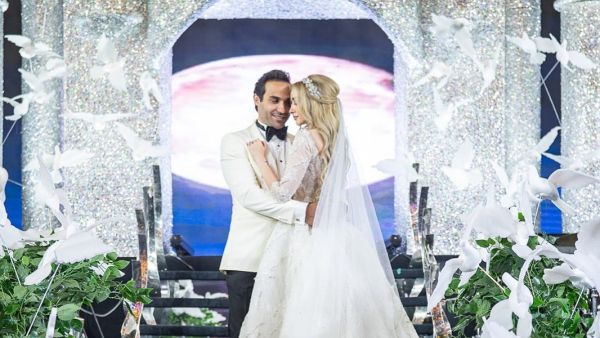 Social media users circulated a picture that shows the first appearance of  newlyweds Ahmed Fahmy and Hana El Zahed Source hannahelzahed Instagram