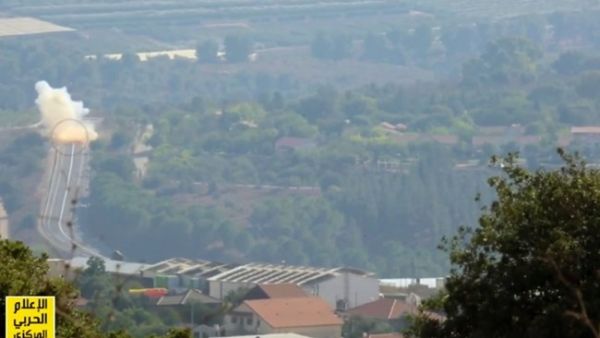 Hezbollah s Al-Manar TV broadcast a video which it said showed the attack on an Israeli military vehicle carried out by the group the previous evening. (The Daily Star/Video grab)