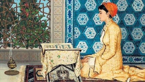 The 1880 painting, Girl Reading the Quran (Twitter)