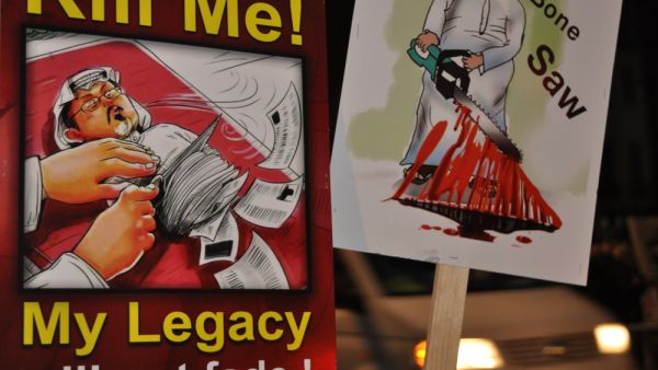 Protest against injustice outside Saudi Arabian Embassy in London, Stop the War on Yemen, and justice for Jamal Khashoggi who was brutally murdered (Shutterstock)	