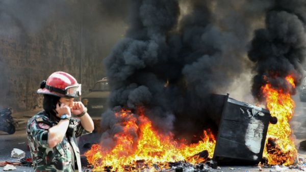 Protest in Beirut over Deteriorating Economic Crisis (Twitter)