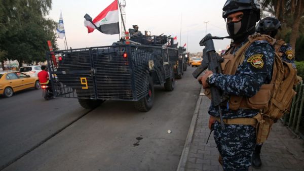 Iraqi police are seen deployed in Baghdad's predominantly Shiite Sadr City, on October 7, 2019. Demonstrations across Baghdad and the south have spiralled into violence over the last week. (AFP/ File Photo)