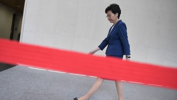 Hong Kong Chief Executive Carrie Lam leaves after taking part in her weekly press conference in Hong Kong on October 8, 2019. (AFP/ File Photo)