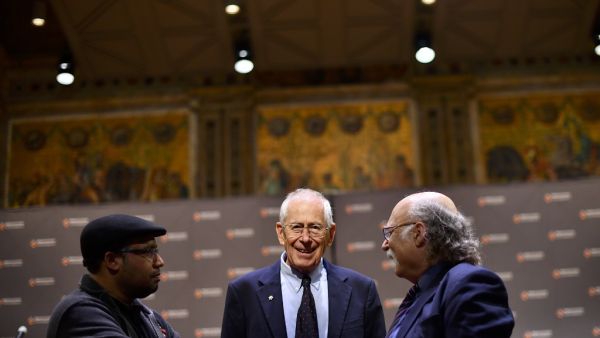 Nobel Prize winner James Peebles arrives to speak during a press conference at Princeton University on October 8, 2019 in Princeton, New Jersey. Peebles was awarded the 2019 Nobel Prize in Physics for theoretical discoveries in physical cosmology. (Mark Makela/Getty Images/AFP)