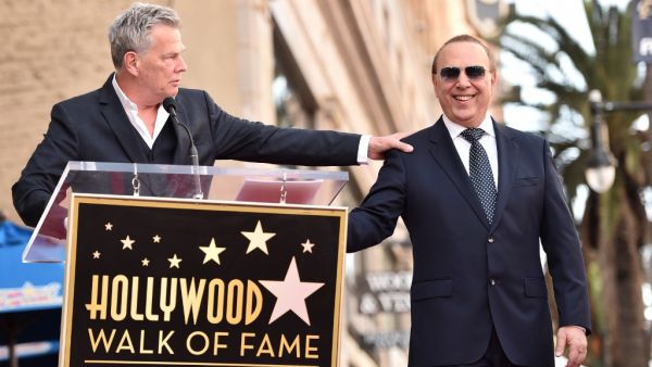 David Foster and Tommy Mottola attend ceremony honoring Tommy Mottola with the 2,676th star on the Hollywood Walk of Fame on October 10, 2019 in Hollywood, California. (Alberto E. Rodriguez/Getty Images/AFP)