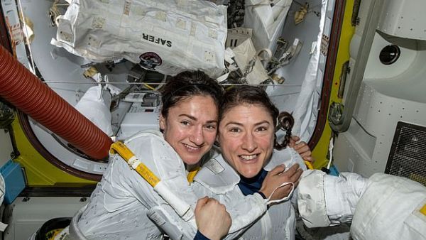 Christina Koch and Jessica Meir became the first astronauts to participate in an all-women space walk. (NASA)
