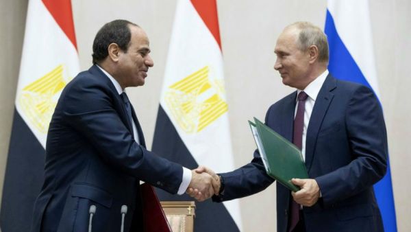 Russian President Vladimir Putin and his Egyptian counterpart Abdel Fattah al-Sisi. (AFP/ File Photo)