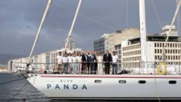 Blue Panda sets sail around Turkey to stem plastic tide. (Twitter)