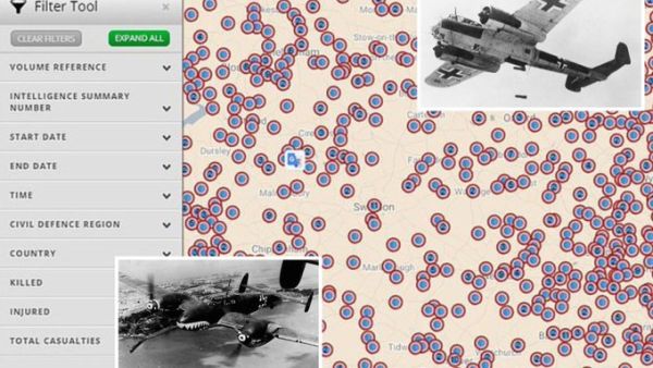 Clever map shows 30,000 Luftwaffe attacks by the Nazis on the UK in WW2 (Twitter)