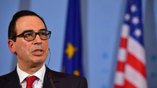 Secretary of the Treasury Steven Mnuchin addresses a press conference in Berlin on March 16, 2017. (JOHN MACDOUGALL/AFP/Getty Images)